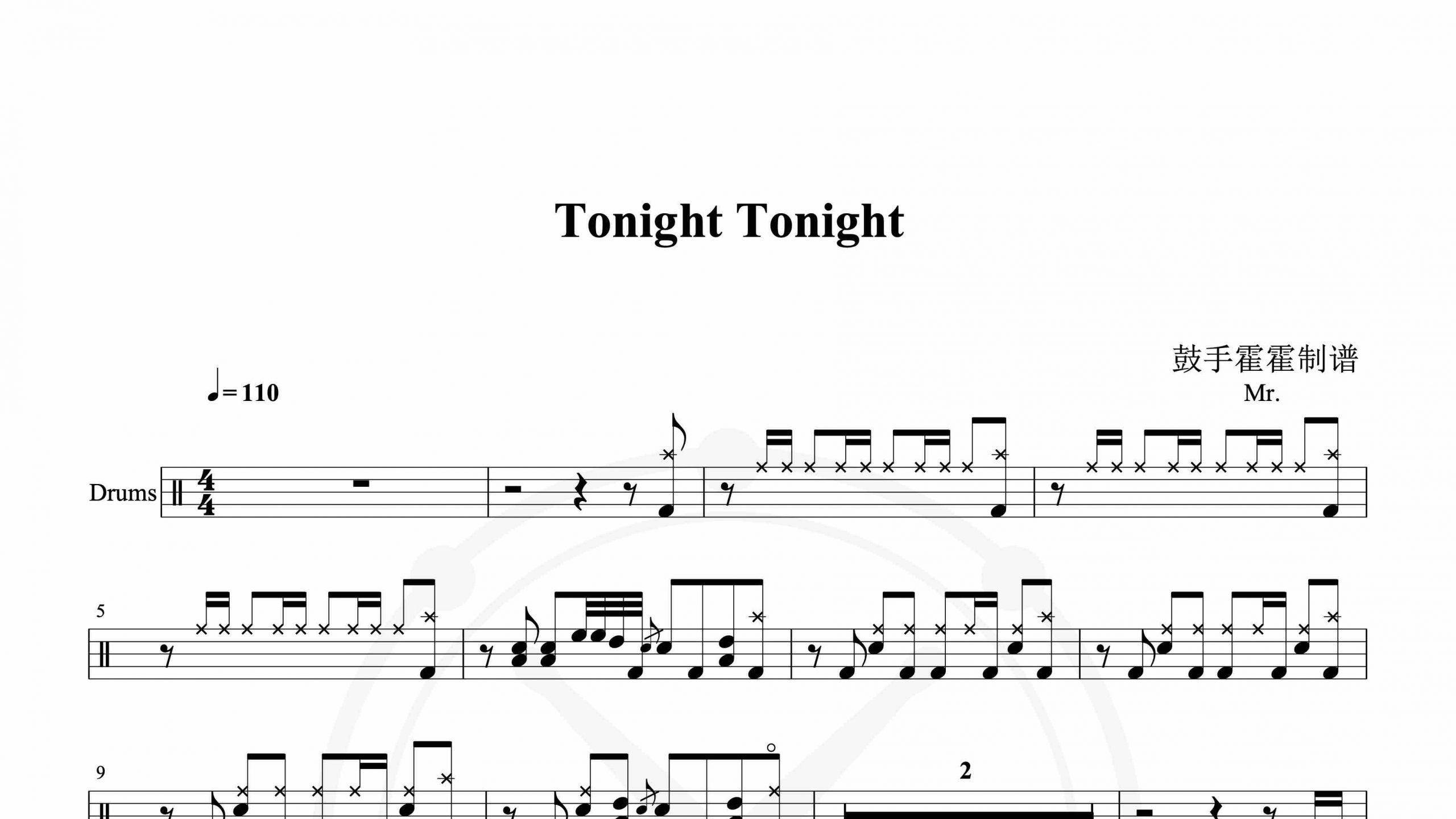 Mr. – Tonight Tonight – Subtitle Version-鼓谱