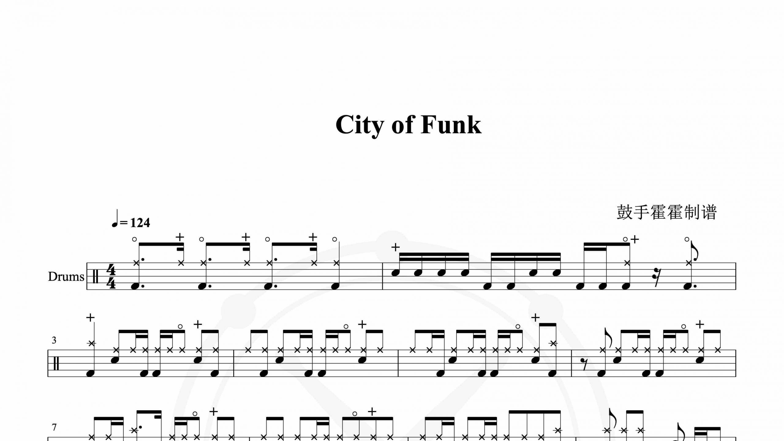 纯音乐-City of Funk-鼓谱