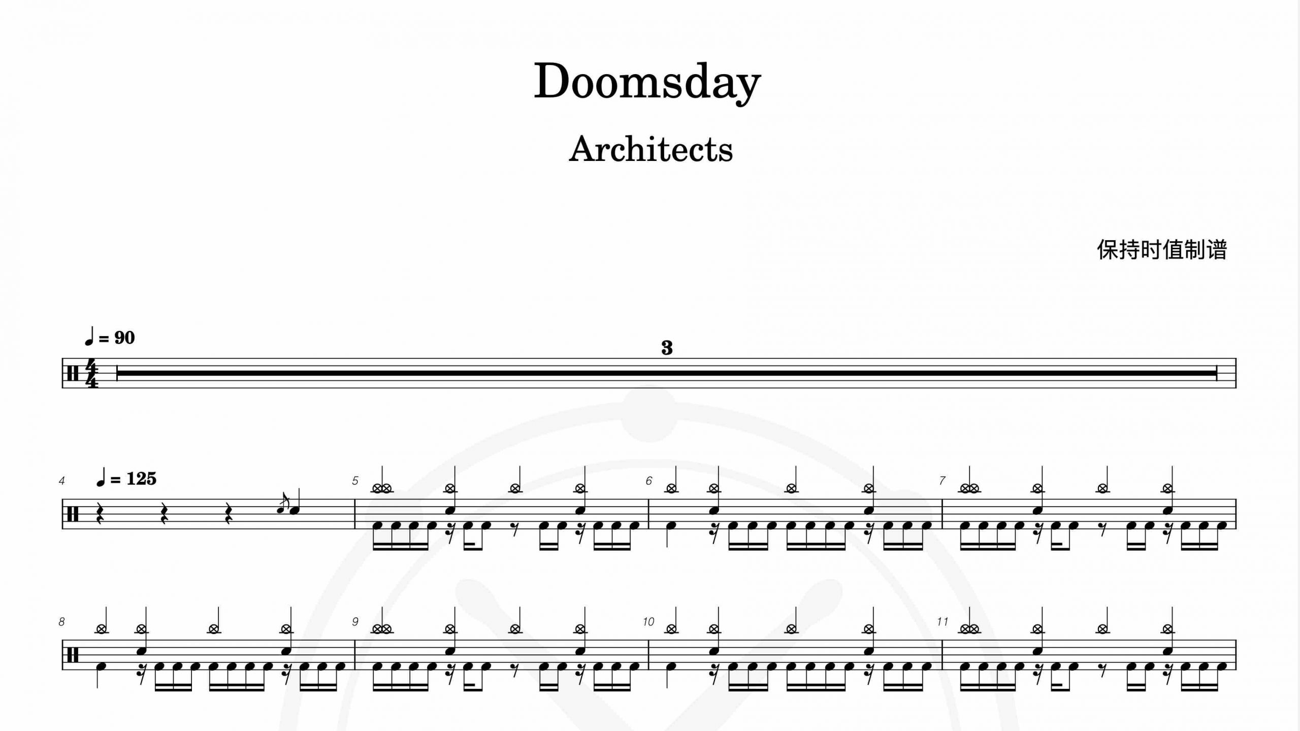 Architects – Doomsday-鼓谱