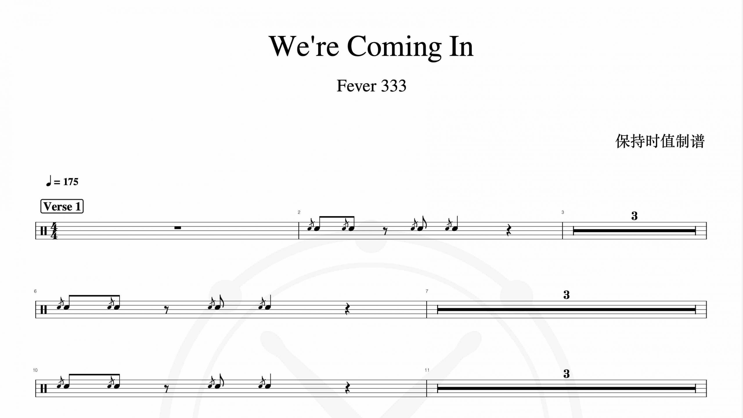 Fever 333 – We’re Coming In-鼓谱