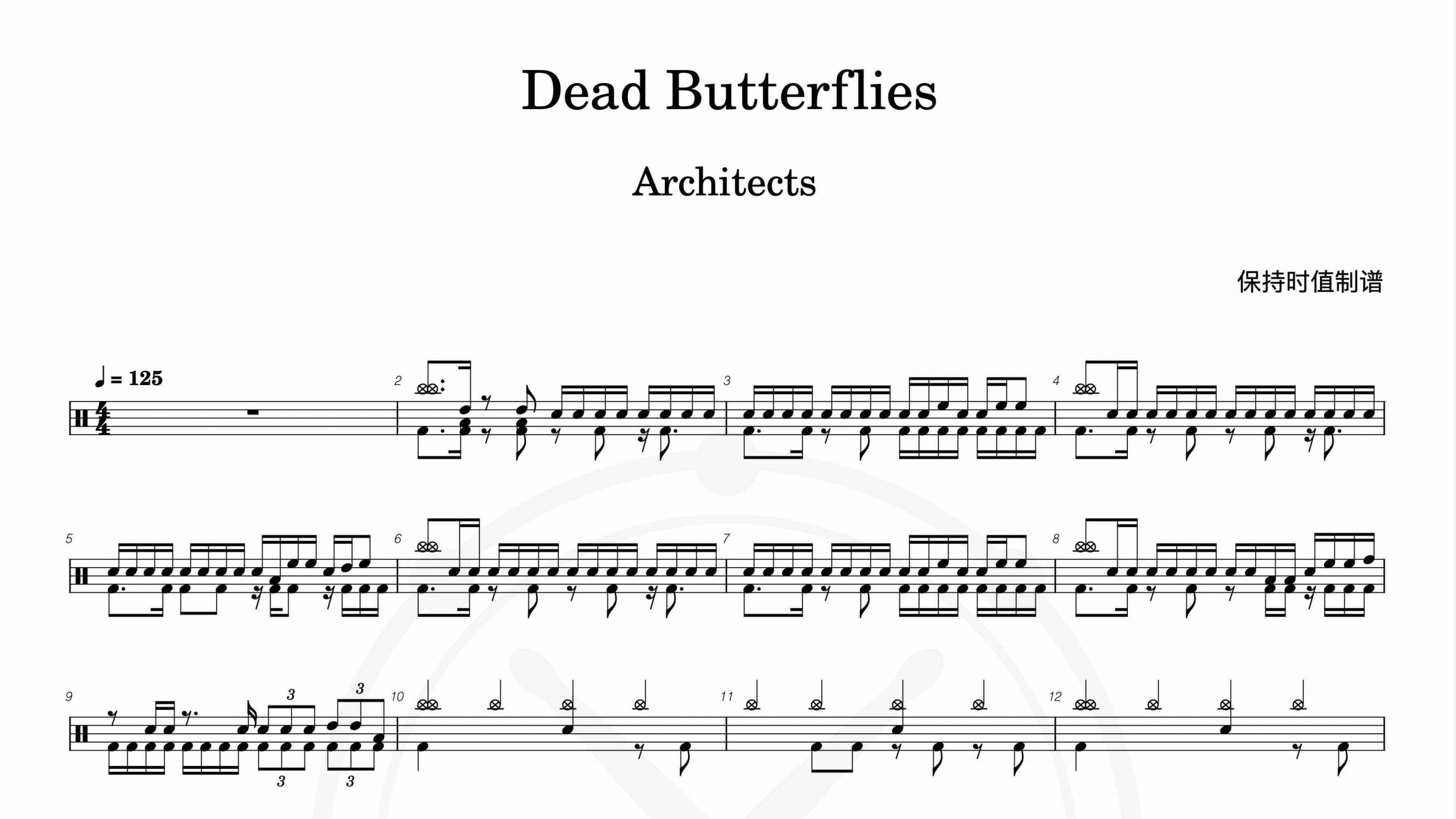Architects – Dead Butterflies-鼓谱