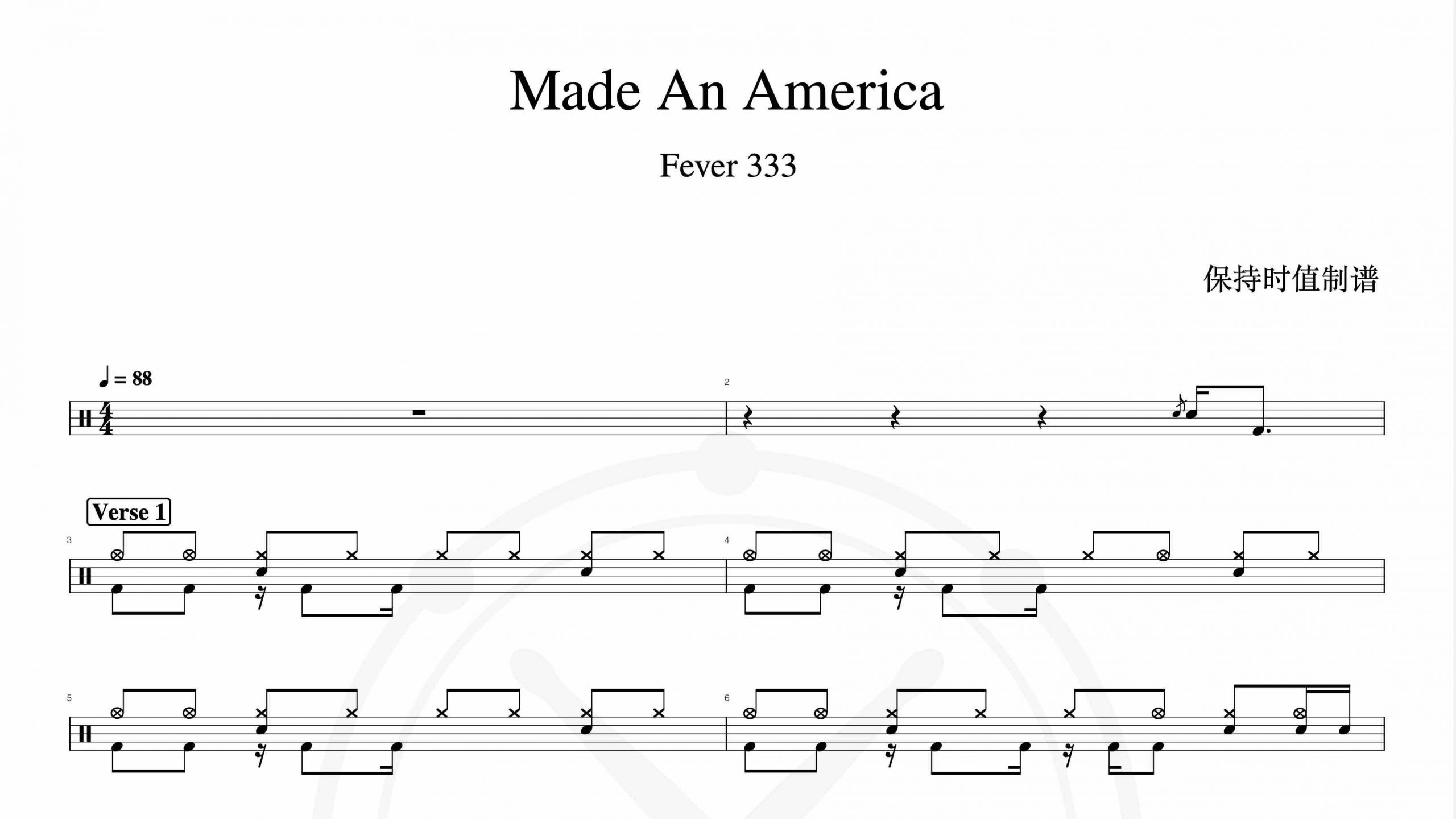 Fever 333 – Made An America-鼓谱
