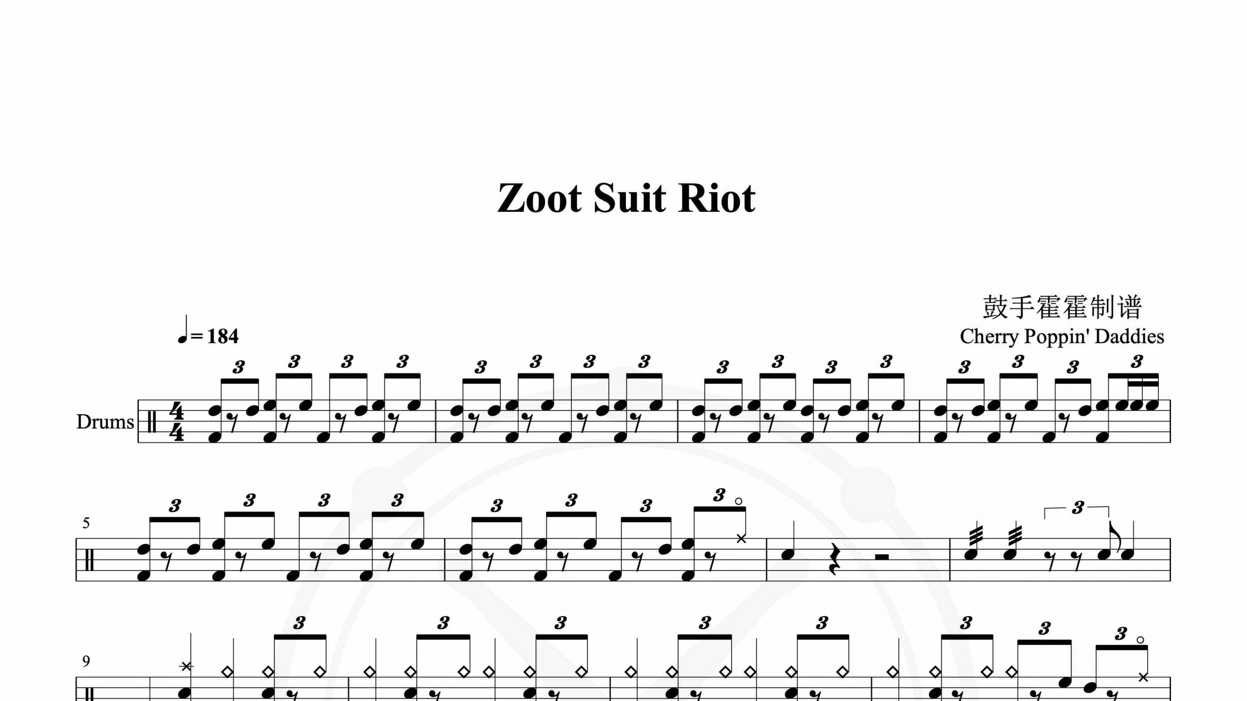 高级爵士1_3_07 – Cherry Poppin’ Daddies – Zoot Suit Riot(1)-鼓谱