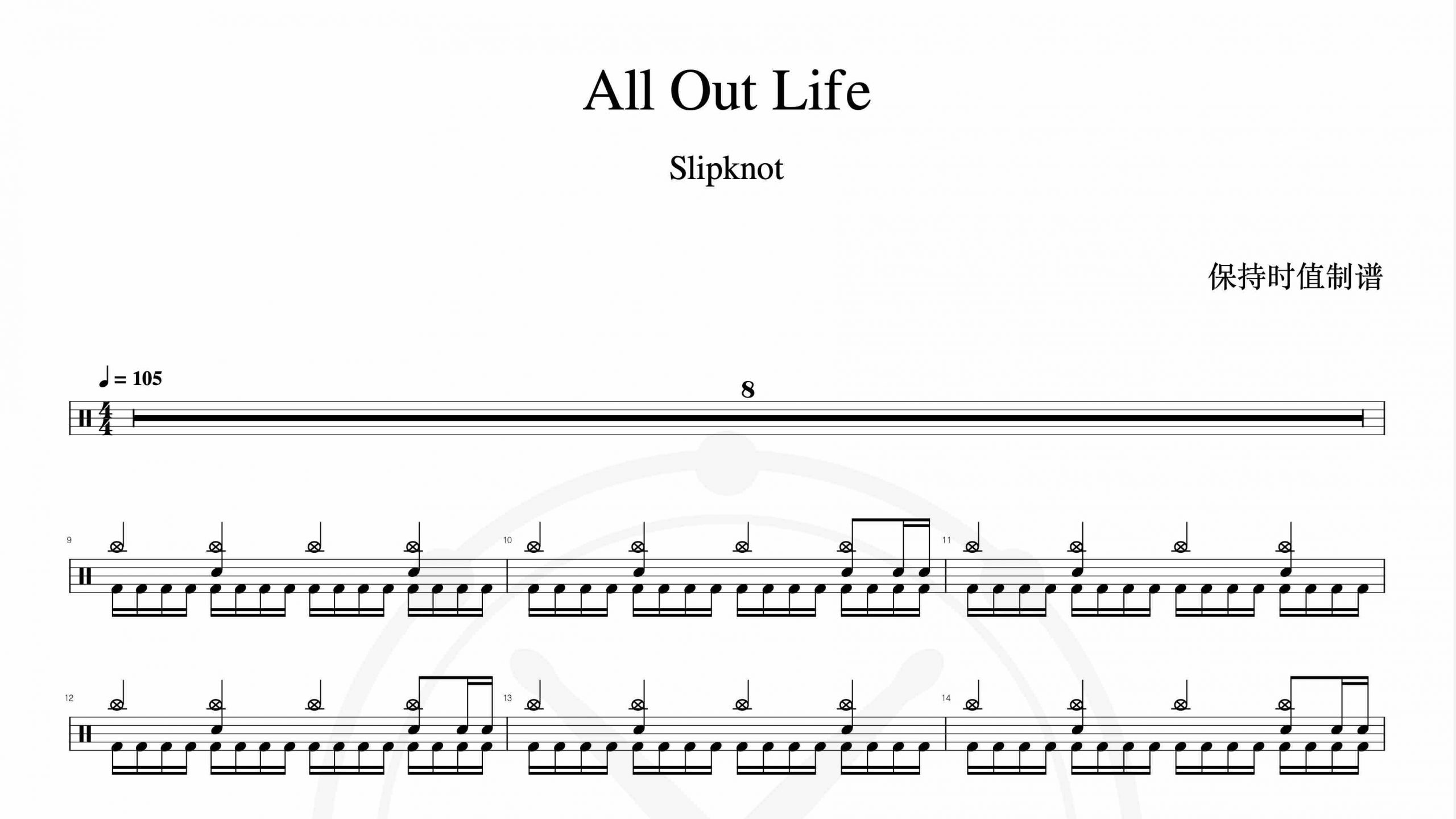 Slipknot – All Out Life-鼓谱