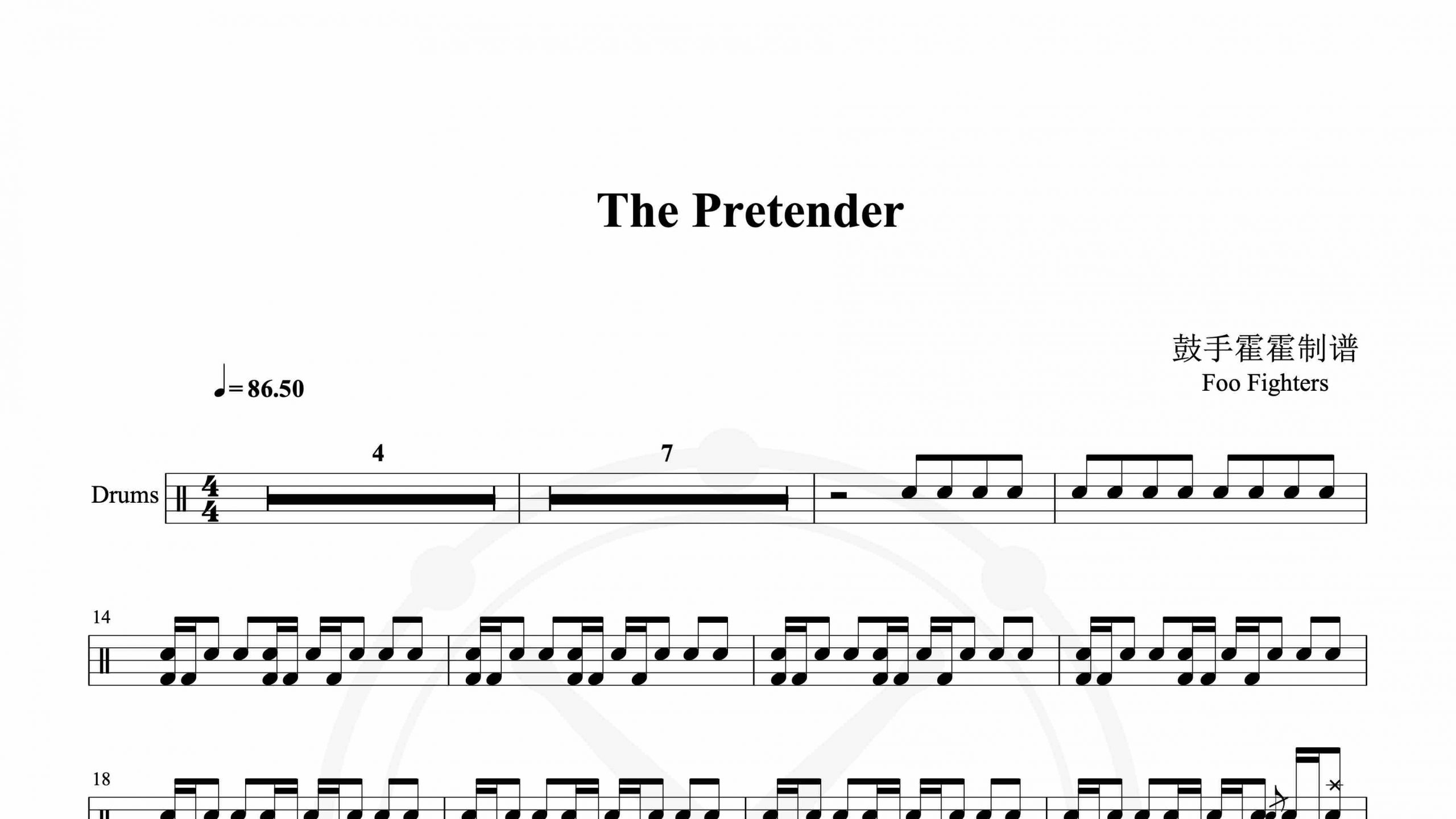 Foo Fighters – The Pretender-鼓谱