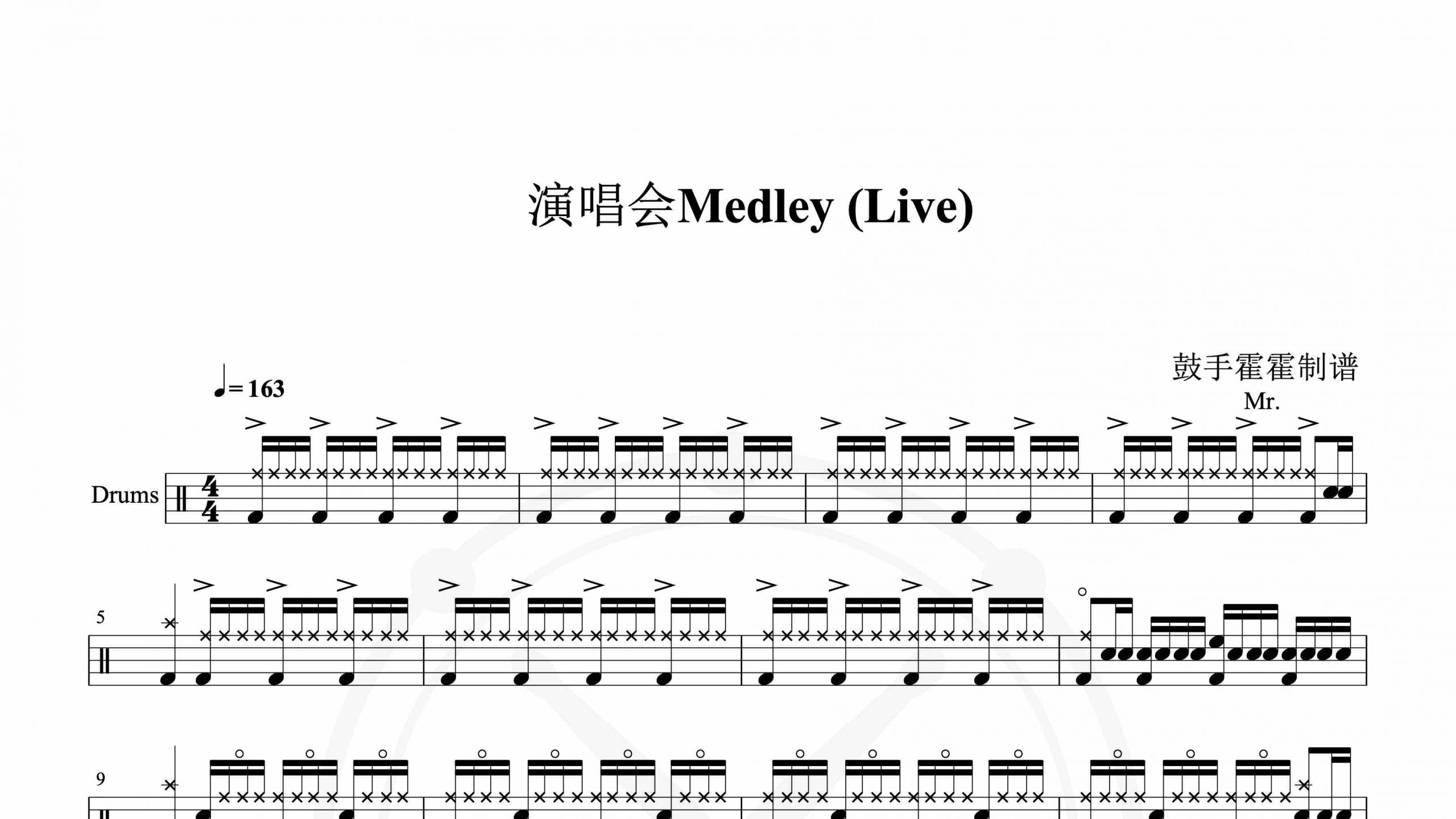 Mr. – 演唱会Medley (Live)-鼓谱