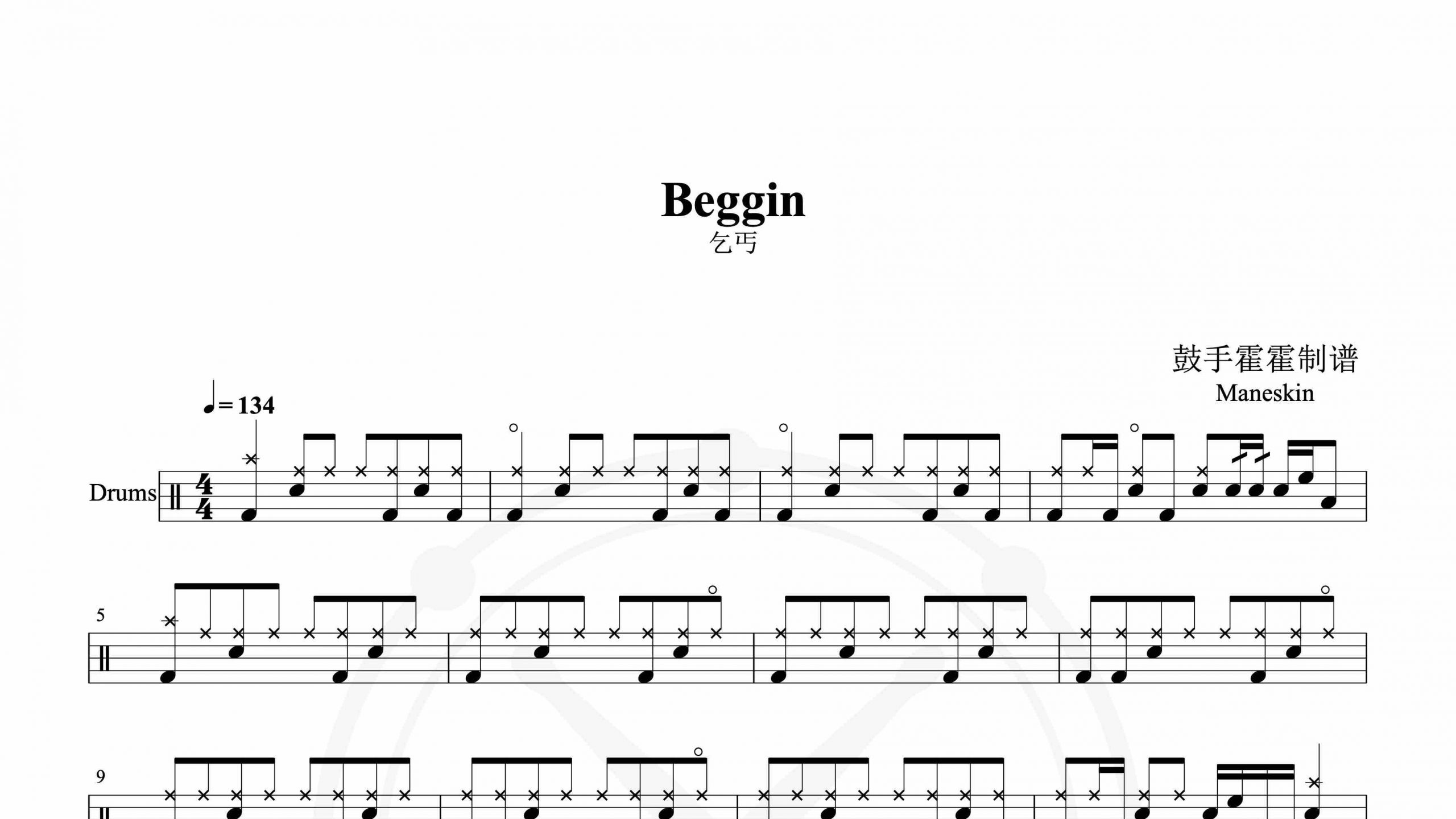 Maneskin – Beggin-鼓谱