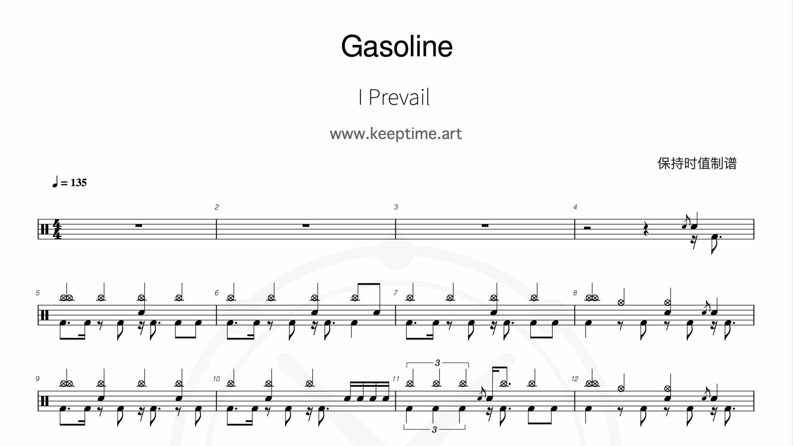 I Prevail – Gasoline-鼓谱