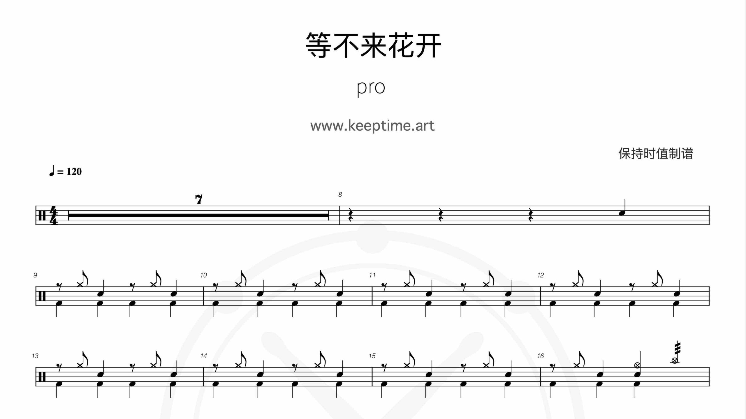 pro – 等不来花开-鼓谱