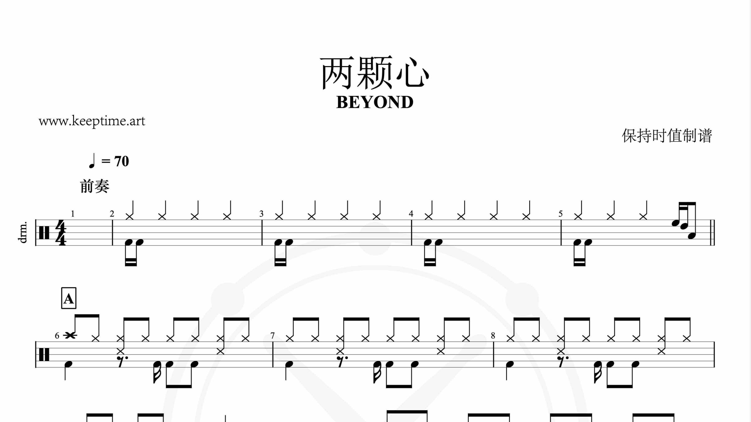 BEYOND-两颗心-鼓谱