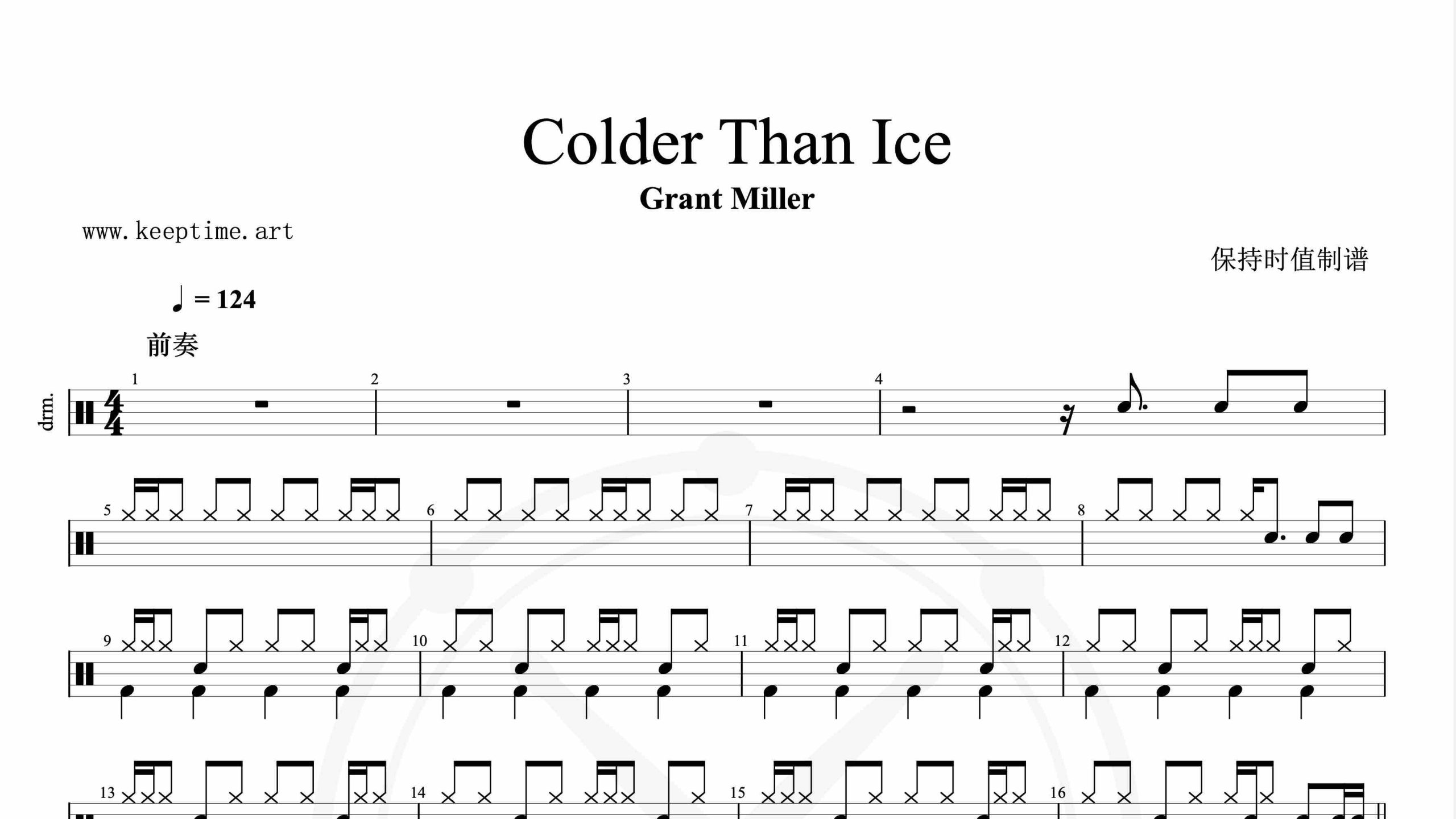 Grant Miller – Colder Than Ice-鼓谱