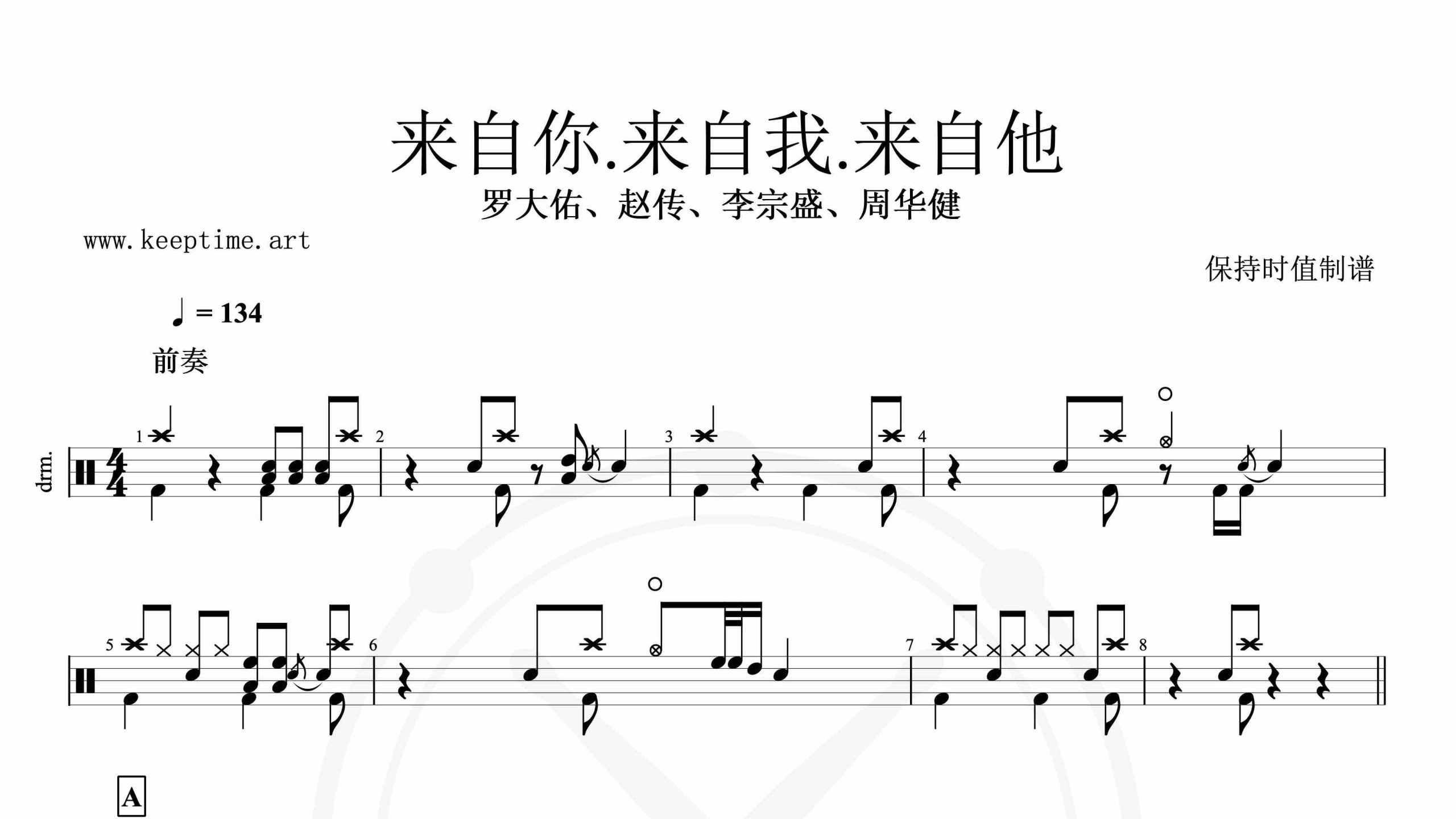 罗大佑、赵传、李宗盛、周华健 – 来自你.来自我-鼓谱